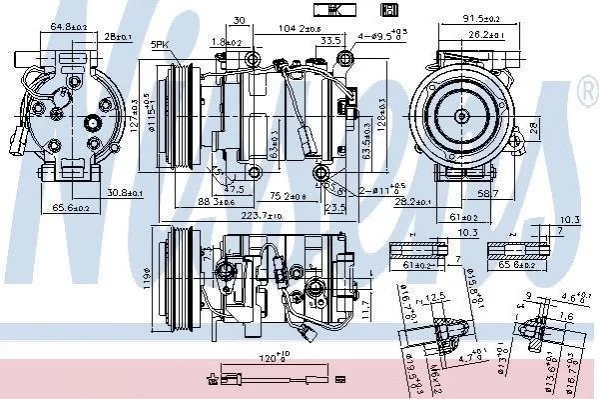 Компресор кондиціонера MAZDA 3 (2004) 2.0 (Nissens) NISSENS 89351 (фото 1)