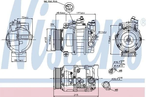 Компрессор кондиционера First Fit NISSENS 89520 (фото 1)
