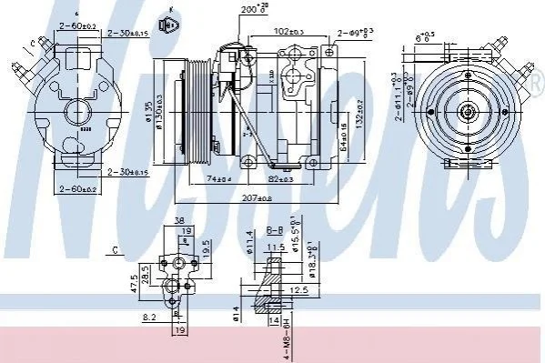 Компрессор кондиционера First Fit NISSENS 89558 (фото 1)