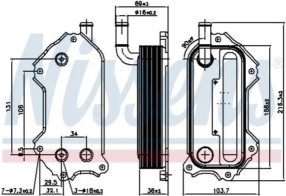 Радіатор масляний LEXUS IS/ TOYOTA AVENSIS, RAV 4 (вир-во Nissens) NISSENS 91117 (фото 1)