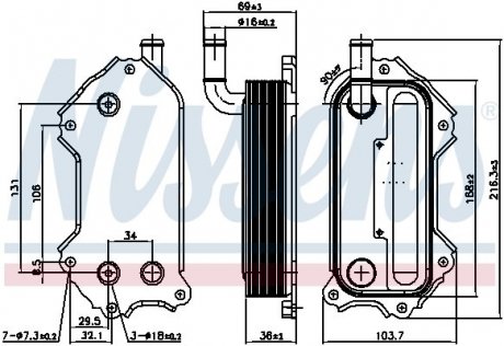 Радиатор масляный LEXUS IS/ TOYOTA AVENSIS, RAV 4 (выр-во) NISSENS 91117 (фото 1)