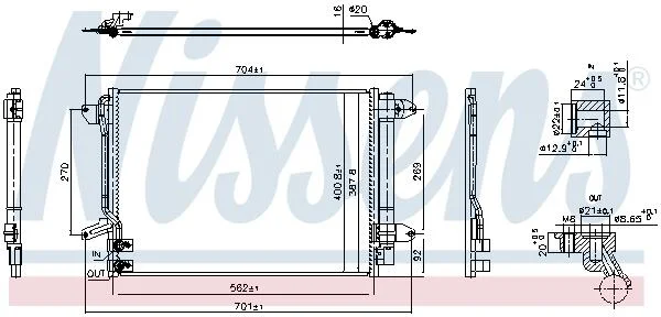 Конденсор кондиционера VW JETTA (2010) (выр-во Nissens) NISSENS 940907 (фото 1)