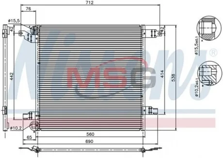 Радиатор кондиционера NISSENS 94568