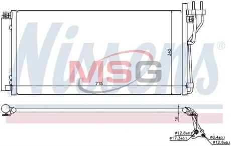 Конденсор кондиціонера GRANDEUR/XG/MAGENTIS 05- (вир-во Nissens) NISSENS 94804