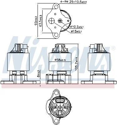 Клапан EGR рециркуляції газів OPEL (вир-во Nissens) NISSENS 98186 (фото 1)