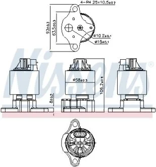 Клапан EGR рециркуляції газів OPEL (вир-во Nissens) NISSENS 98186