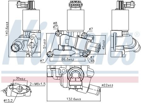 Клапан EGR рециркуляції газів OPEL NISSENS 98195