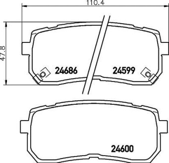 Комплект тормозных колодокHYUNDAI/KIA H-1 Cargo (TQ); H-1 Travel (TQ); ix55; CARNIVAL / GRAND CARNIV NISSHINBO NP6033