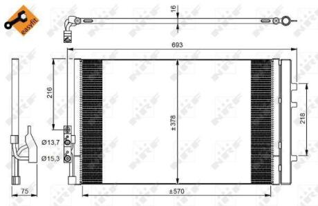 Радіатор кондиціонера NRF 350036