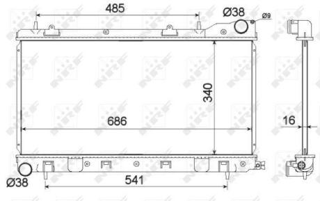 Радіатор охолодження двигуна NRF 53595