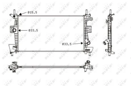 Радіатор охолодження двигуна NRF 58487