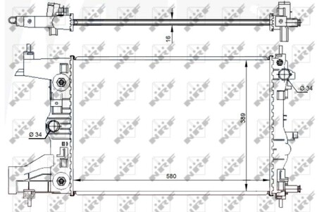 Радіатор охолодження двигуна NRF 59144