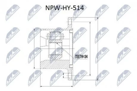 ШРУС зовнішній на передній міст праворуч NTY NPWHY514