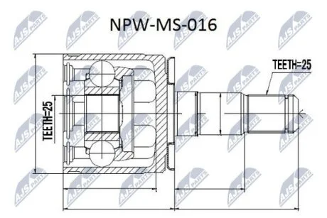Комплект шарніру приводного валу NTY NPW-MS-016