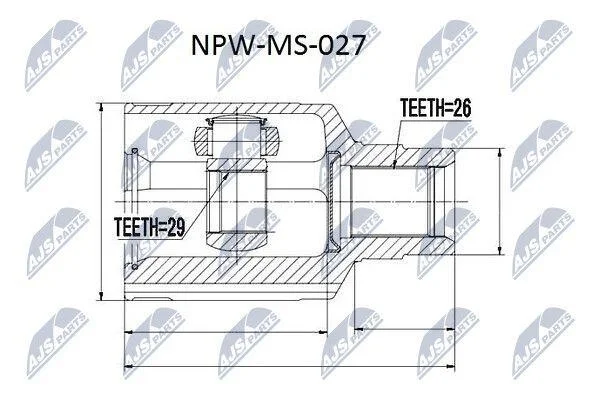 Комплект шарніру приводного валу NTY NPW-MS-027 (фото 1)