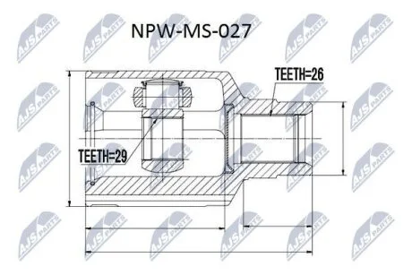 Комплект шарніру приводного валу NTY NPW-MS-027