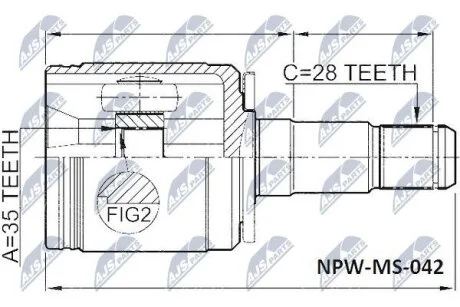 Комплект шарніру приводного валу NTY NPW-MS-042