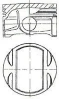 Поршень з кільцями OPEL 82.10 2.5V6 24V X25XE (вир-во) NURAL 87-307707-00 (фото 1)