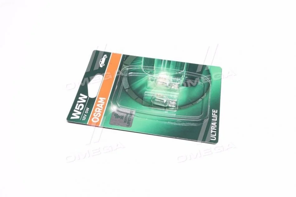 Лампа розжарювання W5W 12V 5W W2,1x9,5d Ultra Life (компл.) (вир-во) OSRAM 2825ULT02B (фото 1)
