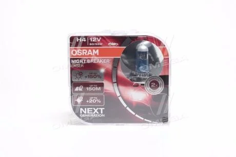 Лампа галогенная P43t, H4 OSRAM 64193NL-HCB