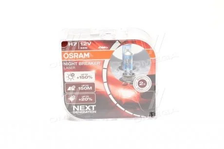 Лампа фарна H7 12V 55W PX26d NIGHT BREAKER LASER next generation (комплект) OSRAM 64210NLHCB