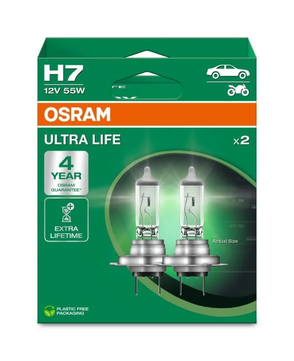 Лампа фарна H7 12V 55W PX26d ULTRA LIFE (компл.) (вир-во) OSRAM ="64210ULT-2HB" (фото 1)