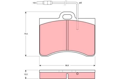 Комплект гальмівних колодок, дискове гальмо Peugeot/Citroen 95624480