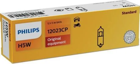 Лампа розжарювання H5w12v 5w Ba9s(вир-во Philips) PHILIPS 12023CP