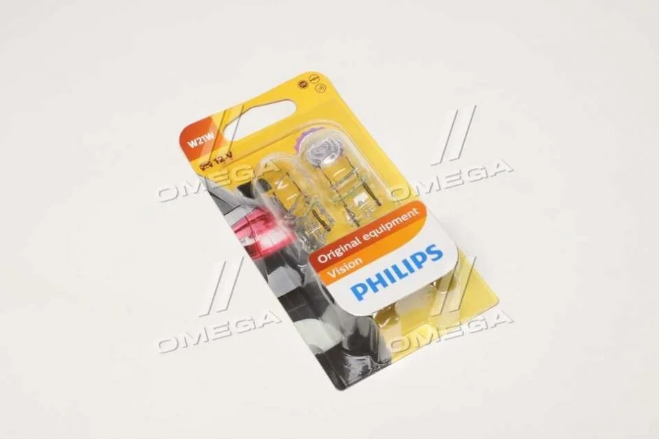 Лампа розжарювання W21W 12V W3x16q 2шт bliste VISION (вир-во Philips) PHILIPS 12065B2 (фото 1)