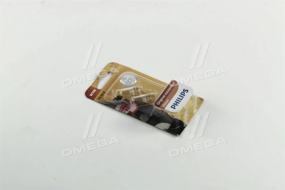 Лампа розжарювання W3W 12V 3W W2,1X9,5d 2шт bliste VISION (вир-во Philips) PHILIPS 12256B2 (фото 1)