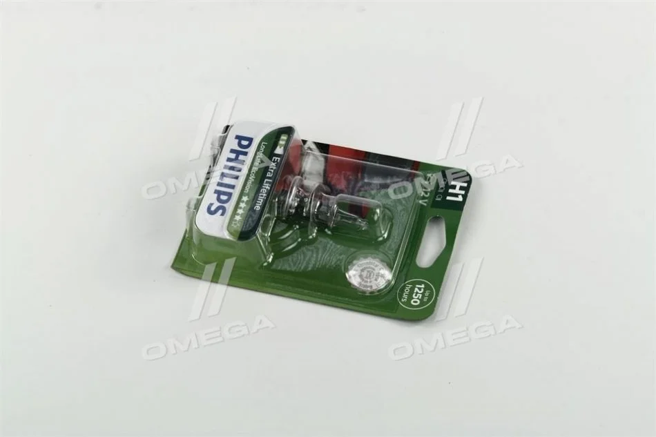 Лампа розжарювання H1 12V 55W P14,5s LongerLife Ecovision 1шт blister (вир-во Philips) PHILIPS 12258LLECOB1 (фото 1)