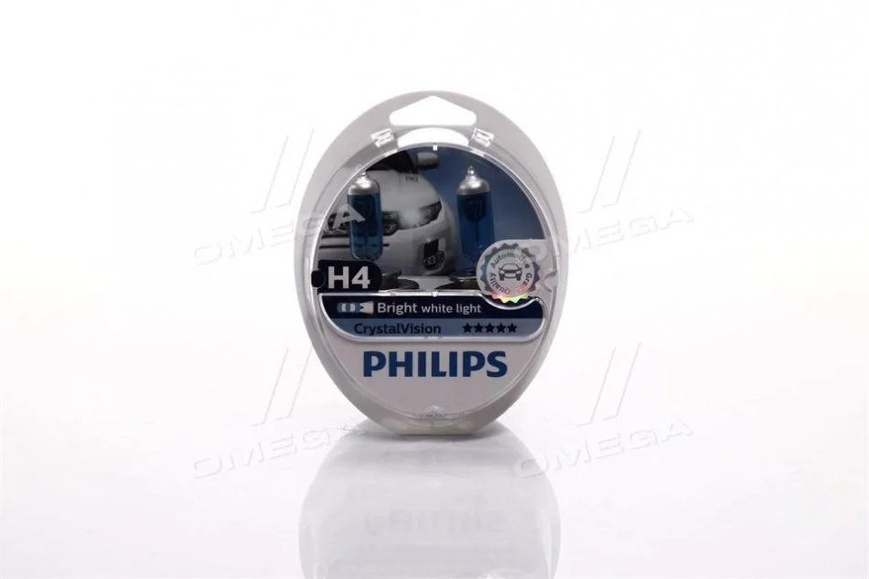 Лампа накаливания H4 12V 60/55W P43t-38 Cristal Vision + 2x W5W 4300K (выр-во Philips) PHILIPS 12342CVS2 (фото 1)