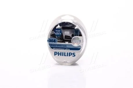 Лампа галогенная P43t, H4 PHILIPS 12342WVUSM