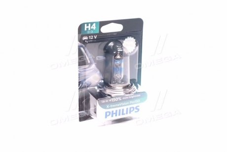 Лампа накаливания H4 X-tremeVision Pro150 +150 12V 60/55W P43t-38 (выр-во) PHILIPS 12342XVPB1 (фото 1)
