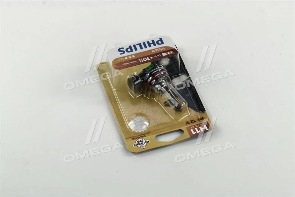 Лампа розжарювання H11 12V 55W PGJ19-2 Vision +30 1шт blister (вир-во Philips) PHILIPS 12362PRB1 (фото 1)