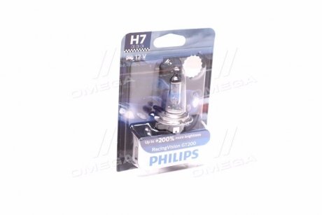 Лампа накаливания H7 RacingVision GT200 +200 12V 55W PX26d (выр-во) PHILIPS 12972RGTB1 (фото 1)