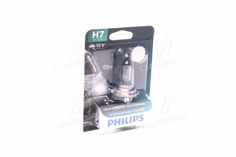 Лампа накаливания H7 X-tremeVision Pro150 +150 12V 55W PX26d (выр-во) PHILIPS 12972XVPB1 (фото 1)