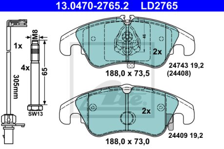 Гальмівні колодки Polcar 13.0460-2765.2