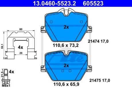 Гальмівні колодки Polcar 13.0460-5523.2