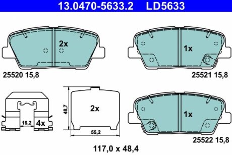 Гальмівні колодки Polcar 13.0470-5633.2