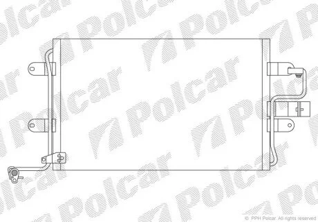 Радіатор кондиціонера (Конденсатор) з осушувачем Polcar 1323K8C2