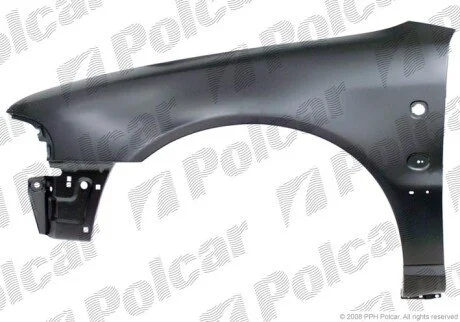 Крыло спереди справа с отверстием под эмблему, накладки и поворотник Polcar 132402