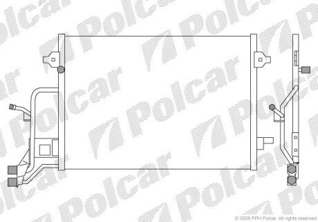 Радіатор кондиціонера (Конденсатор) без осушувача Polcar 1324K8C1