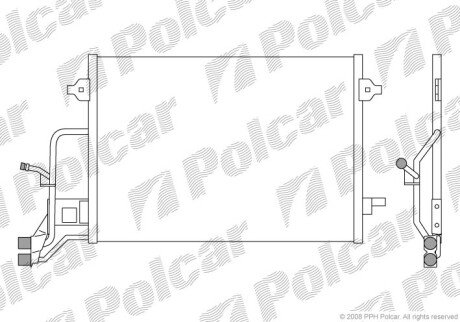 Радіатор кондиціонера (Конденсатор) без осушувача Polcar 1324K8C2