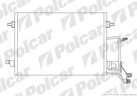 Радіатор кондиціонера (Конденсатор) без осушувача Polcar 1326K8C3S