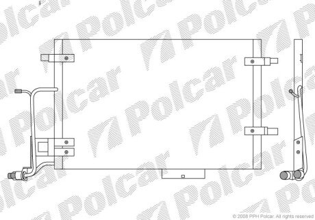 Радіатор кондиціонера (Конденсатор) без осушувача Polcar 1326K8C4S