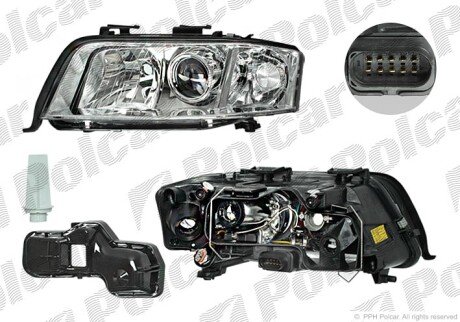 Фара основная левая D2S, H7, PY21W, W5W Polcar 1327097E