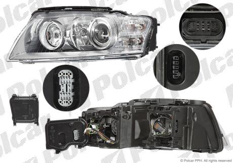 Фара основна ліва D2S, H8, P21W, W5W Polcar 1329094H