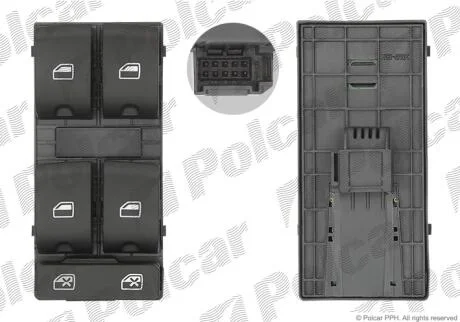 Блок кнопок склопідіймача Polcar 1334P-70