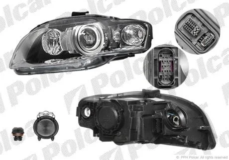 Фара основная левая D1S, P21W Polcar 1335098E